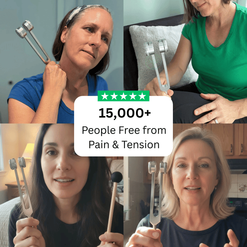 Nourial weighted tuning fork for at-home vibrational therapy