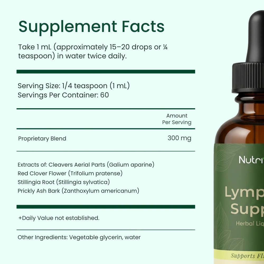 Nutrivena four-herb liquid supplement with red clover and cleavers
