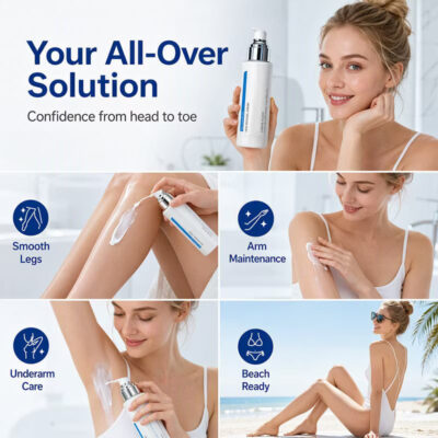 Serenity Ice-Cooling Hair Removal Cream with glycerin and calcium thioglycolate