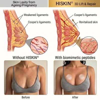 HISKIN® BreastLift Nano-Microneedle Firming Patch with 3D biomimetic peptides