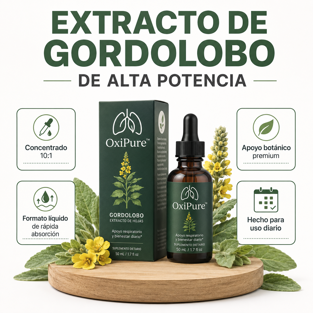 OxiPure™ Mullein Extracto de Hoja