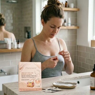 Purelora® nano-microneedle breast enhancement patch with hyaluronic acid