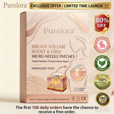 Purelora® breast microneedle patch designed to support firmness and fullness