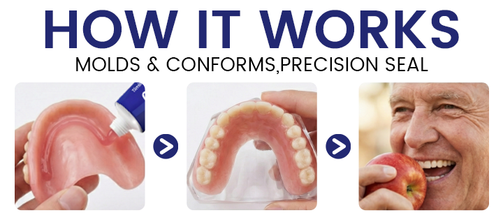 Dobshow® ComfortSeal Max Denture Adhesive heat-activated formula