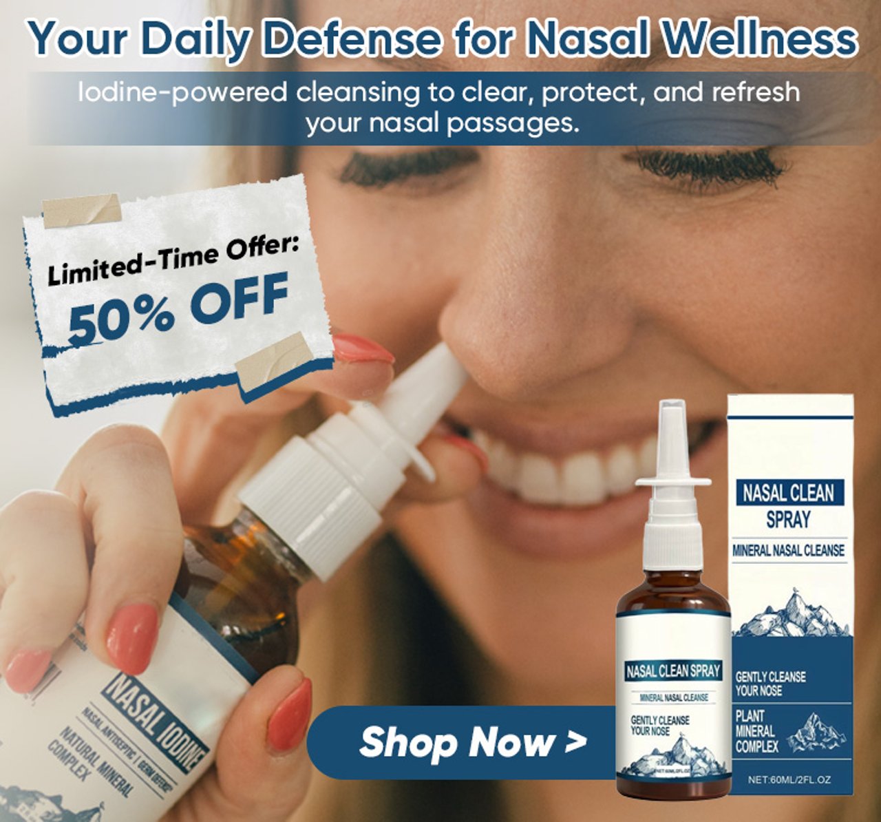 SinusGuard nasal spray with povidone-iodine and fulvic acid