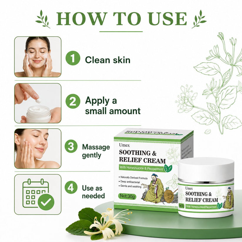 Umex Soothing & Relief Cream with honeysuckle, peppermint and phellodendron bark