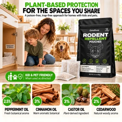 GoneRuna Rodent Repellent Pouches in a pack of 12 with 100 g total net weight