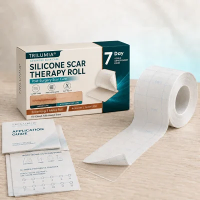 TRILUMIA custom-cut coverage for long, curved or uneven scars