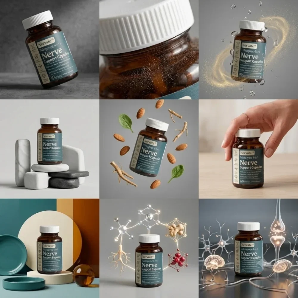 Nervate™ magnesium bottle with directions for serving amount and timing