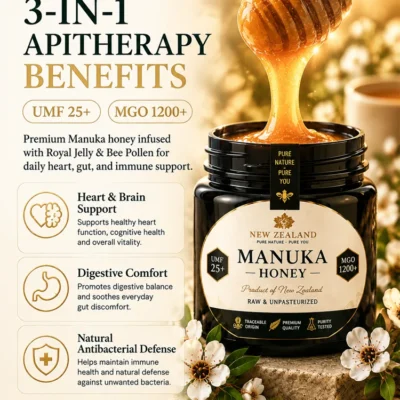 Raw Unpasteurized Manuka Honey with Bee Pollen