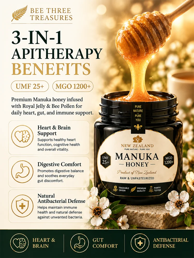 Raw Unpasteurized Manuka Honey with Bee Pollen