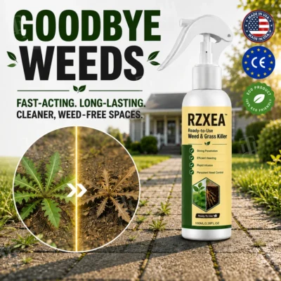 RZXEA weed killer for spot treatment in driveway cracks, patio gaps and fence lines
