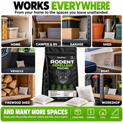 GoneRuna Rodent Repellent Pouches in ready-to-place sachets without liquid preparation